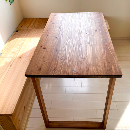 天然木 ワークデスク 国産杉 100×60cm 無垢テーブル パソコンデスク