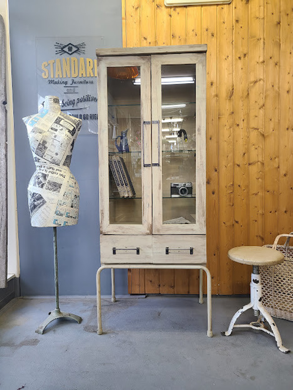 ケビント！シャビーなドクターキャビネット チェスト・キャビネット