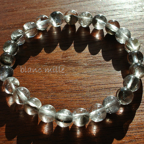 No.1138 プラチナルチル 7mm〜7.5mm シンプルブレスレット ルチル