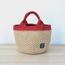 ぽってり麻紐バッグ 模様編み△赤 かごバッグ c.door 通販 5994846