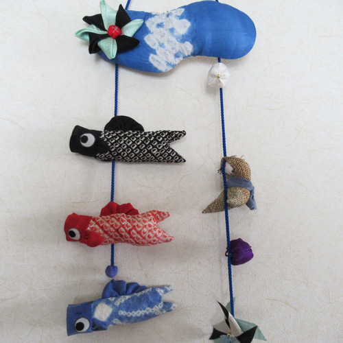 ☆こいのぼりと遊ぶ稚児たちの吊るし飾り☆端午の節句☆ちりめん細工