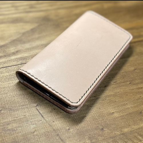 iPhone 17 series用 ヌメ革 ナチュラル 栃木レザー 手帳型