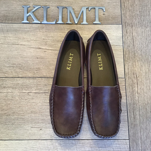 足を包み込む楽ちん本革モカシン 靴 ダークブラウン スリッポン KLIMT