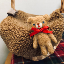 もこクマのブローチ（受注販売） 羊毛フェルト ふわ*もこ 通販 6877739
