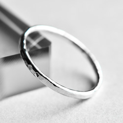 φ1.5㎜ シルバーリング 槌目｜silver950 シルバー950 細め シンプル