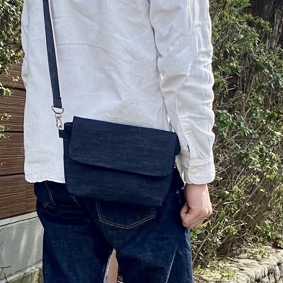 セルビッチ岡山デニムのミニショルダーバッグ/スマホショルダー