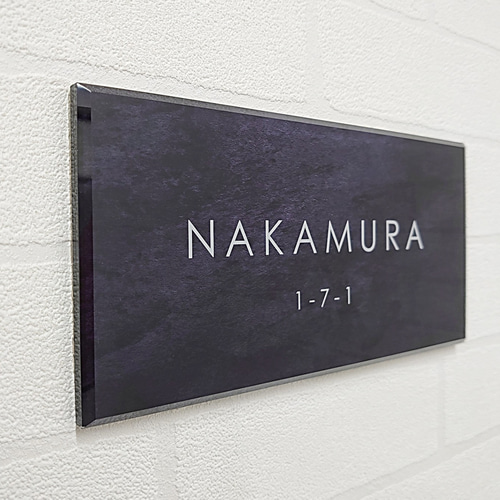 特集掲載商品】ステンレスブラック背景アクリル表札＊屋外対応＊透明4