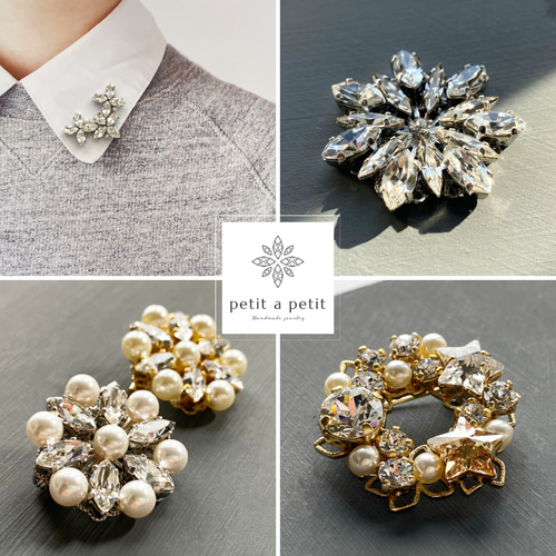 スワロフスキー®︎ ブローチ Allium ギフトボックス付 ブローチ petit