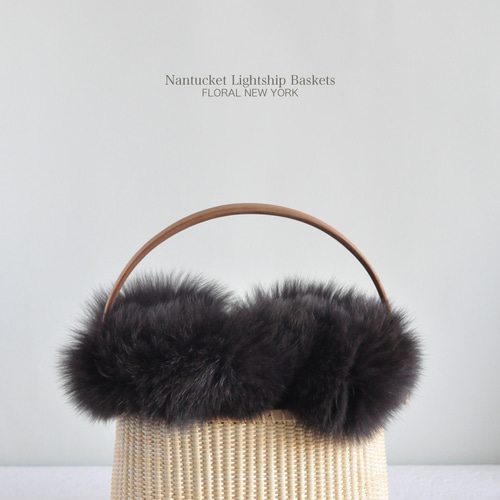 フォックスファー付きインナーバッグ】アズティックブラウン かご