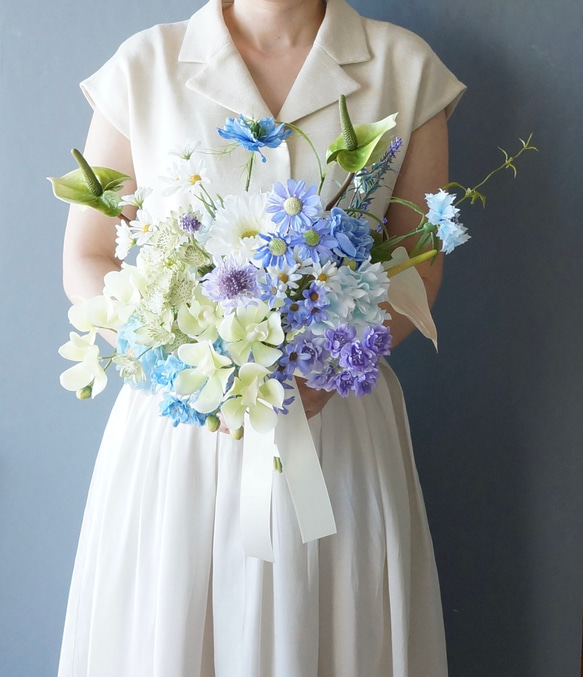 ブーケ アーティフィシャルフラワー 造花ウェディングブーケ 紫陽花