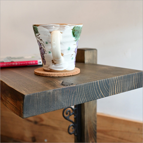 古材 サイドテーブル 木製 アンティーク おしゃれ コの字 アイアン