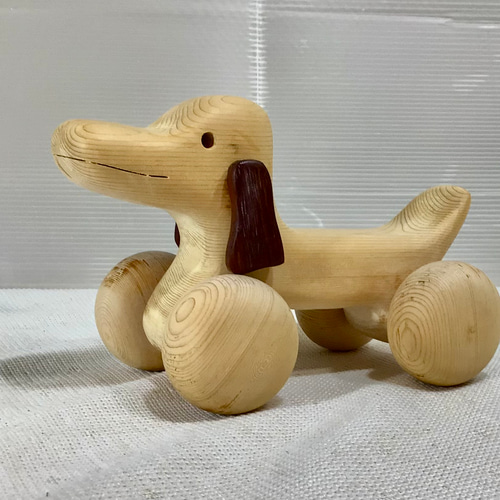 天然木 犬 車 ワンチャン 一点物 手造り その他インテリア雑貨 mokuba