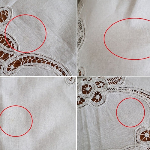 ドイツのヴィンテージ/大判167x126㎝ バテンレースがたっぷりあしらわ