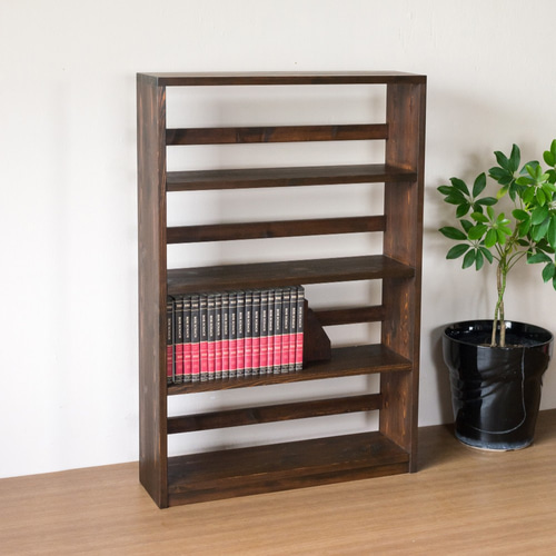 ブックシェルフ／ダークブラウン 本棚・絵本棚・マガジンラック SG工房