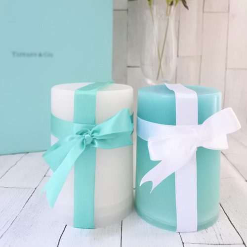 送料無料】ティファニーブルー キャンドル ハンドメイド ティファニー