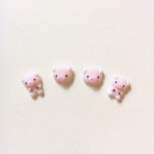 選べる/ぶたさん3Dネイルパーツ/デコパーツ ネイルチップ（つけ爪