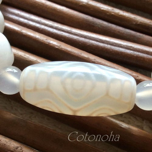 ☆可愛いだけじゃないパワフル白天珠！老玉髄白龍眼天珠&如意天珠