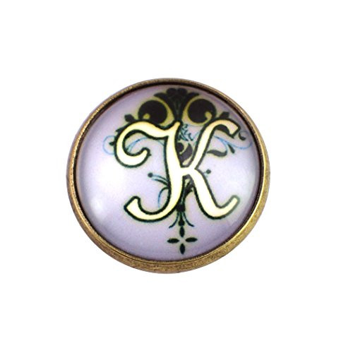 ピンバッジ アルファベット「K」 ピンズ 筆記体 アール・ヌーヴォー