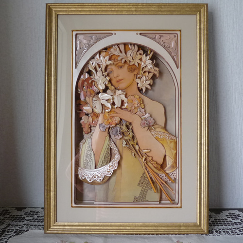 アルフォンスミュシャ3Dシャドーボックス 絵画 3D工房Fine Art 通販