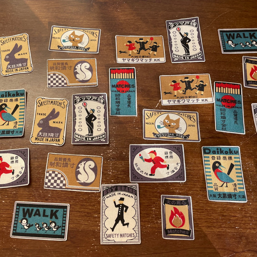 懐かしの昭和レトロ♪マッチ箱布シール】マッチブック付♡アンティーク