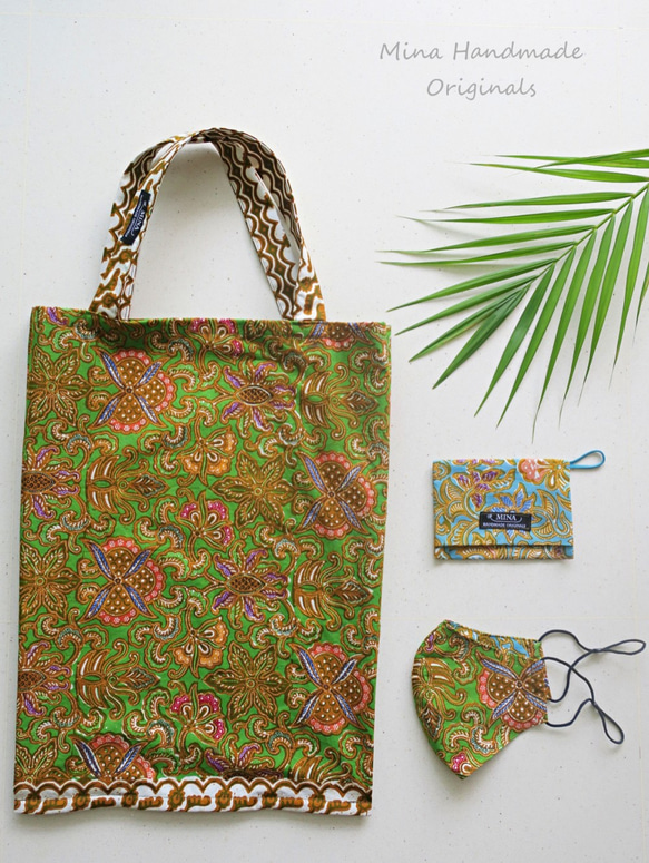 インドネシアバティック 肩掛け A4バッグ ハンドメイド 再販