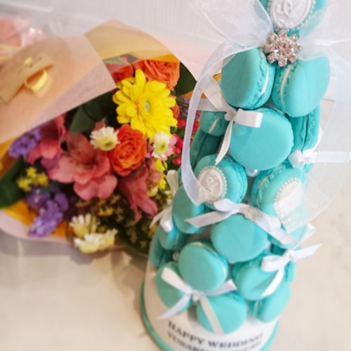 ティファニーブルーのマカロンタワー その他オーダーメイド atelier