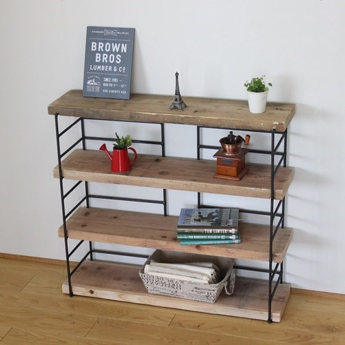 奥行を20cmと30cmで使分け】天然杉・足場板とアイアンフレームの