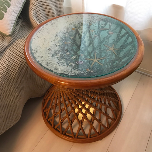 ラタンテーブル 籐家具 ヴィンテージ レトロ センターテーブル