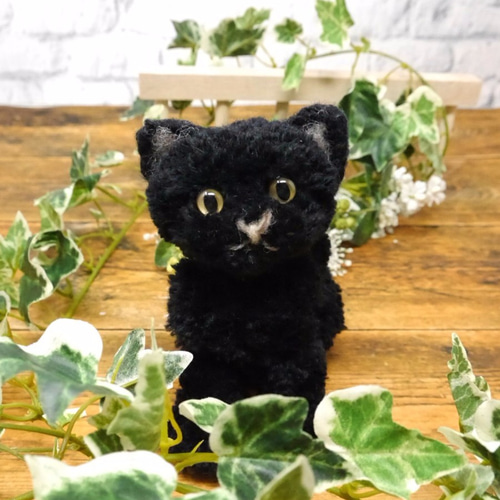 毛糸の猫】真っ黒なネコ（ブラッキー） あみぐるみ Nobuko Tada 通販