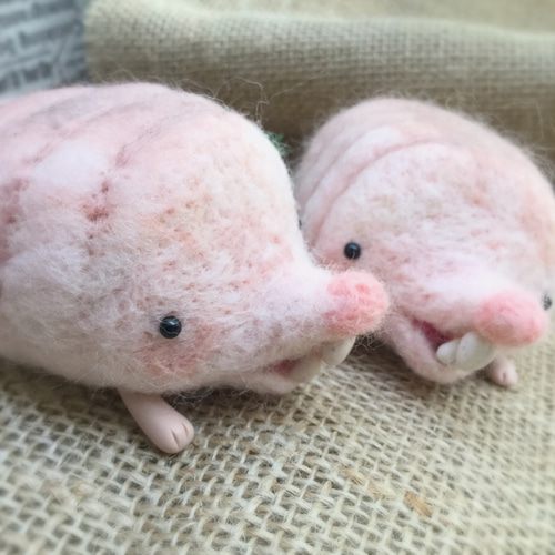 羊毛フェルト ハダカデバネズミの人形 羊毛フェルト ちくpupu. 通販