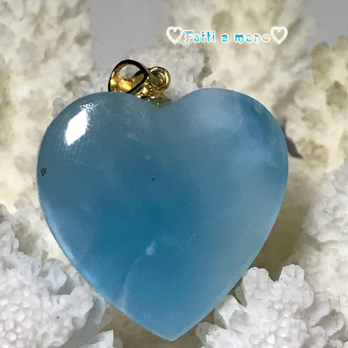 ドミニカ産 18kゴールド ラリマー ペンダントトップ 豪華 濃いブルー