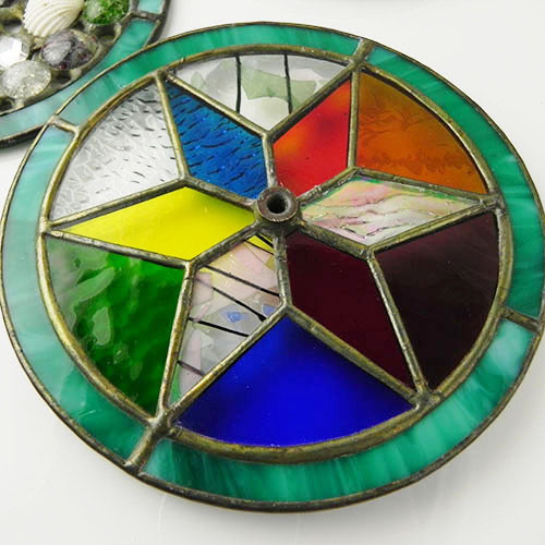 ステンドグラス4枚、古い万華鏡から〜 ヴィンテージ・ステンドグラス