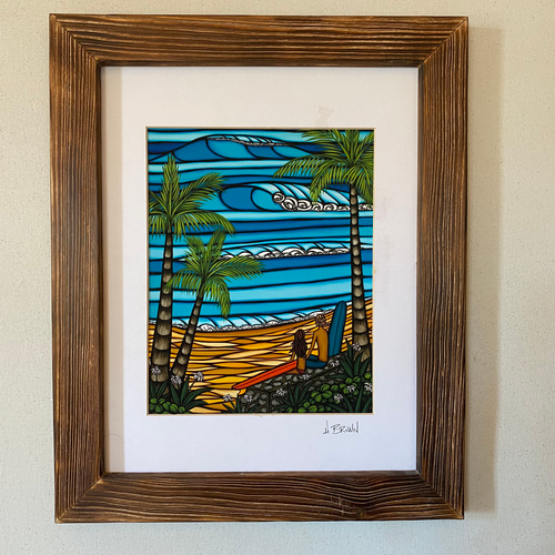 ヘザーブラウン フォトフレーム アートフレーム 木材 ハワイ