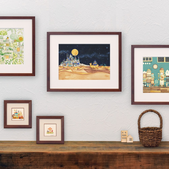 そのまま飾れるアート「街こぶラクダのアラビアンナイト」空想街複製