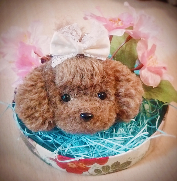 トイプードル(ポンパドール) 動物ぽんぽんシリーズ 羊毛フェルト 動物