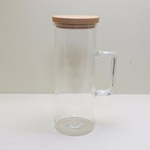 耐熱ガラス キャニスター縦長ピッチャー クリア 取っ手付き 保存容器