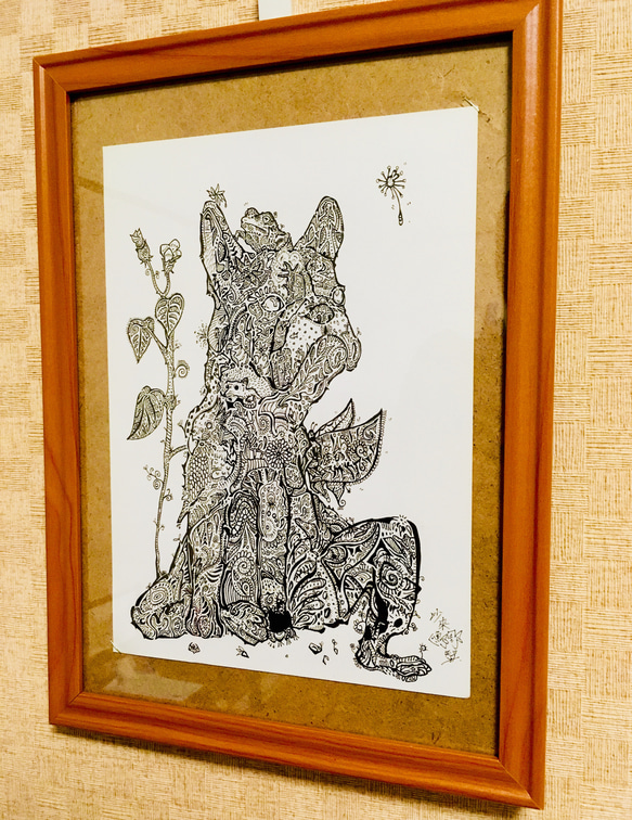 昼寝起き【肉筆原画】インテリア ペン画 アート 絵画 TaIChi sAKi【沙