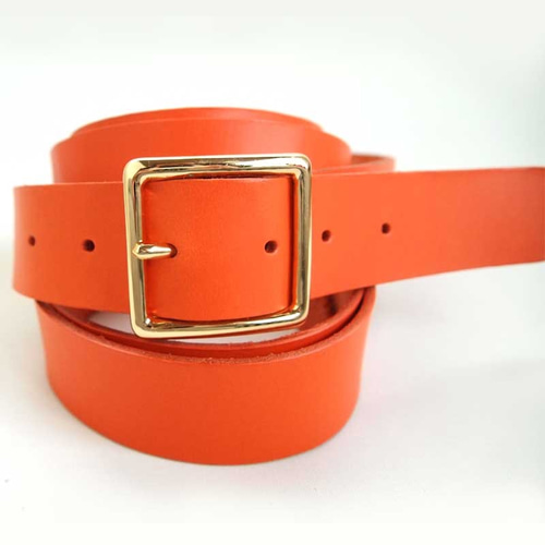 本革ベルト【40mm＊ｵﾚﾝｼﾞ】全6色＊オーダーメイド【サイズに合わせて