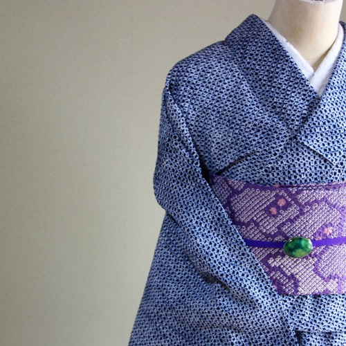 ◇有松鳴海絞り◇【紺】総絞りの浴衣でシンプルで粋な着こなし トール