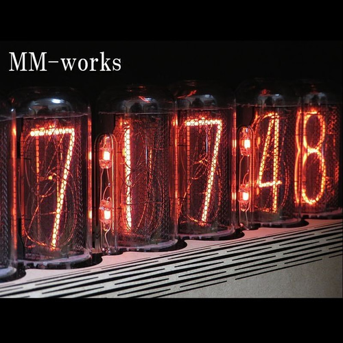 IN-18 GPS付 ニキシー管時計 Ver.2 (MDFケースタイプ) 掛け時計