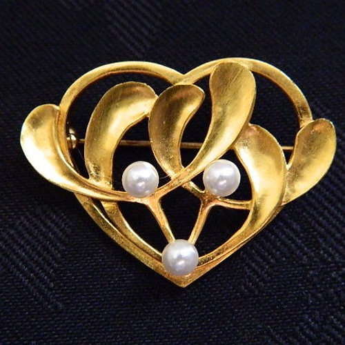 ヤドリギ メトロポリタン美術館 NY フランス 19世紀 ブローチ パール