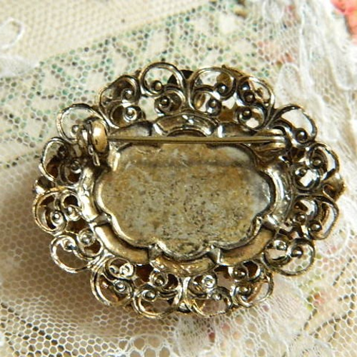 チェコ製のレアなヴィンテージファイヤーオパールブローチ 50s