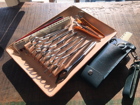 Bタイプ2段シザートレイ シザースタンド シザーケース ハサミ皿 ハサミ