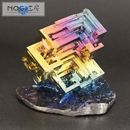 ビスマス結晶 No.001C キューブケース付き [鉱物標本] 立体・オブジェ