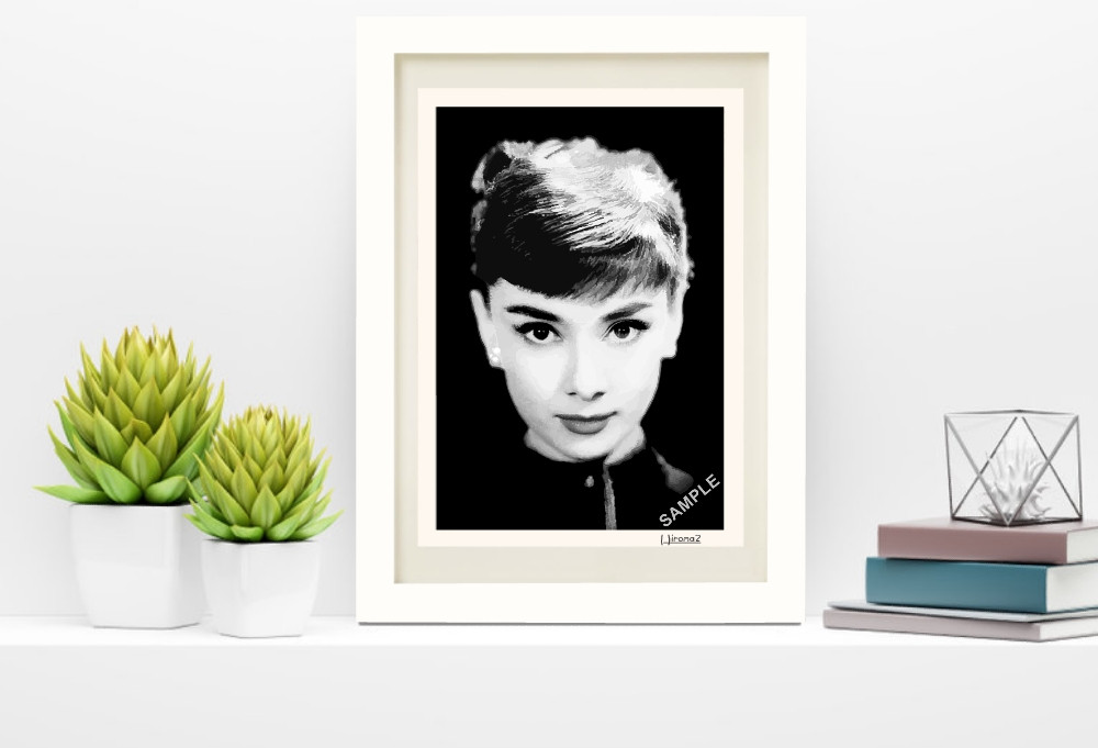 絵画『オードリー・ヘップバーン』ヘイ平山画