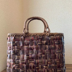 桜皮、山葡萄 山葡萄籠バッグ 桜皮籠バッグ 手作り 桜皮かごバッグ