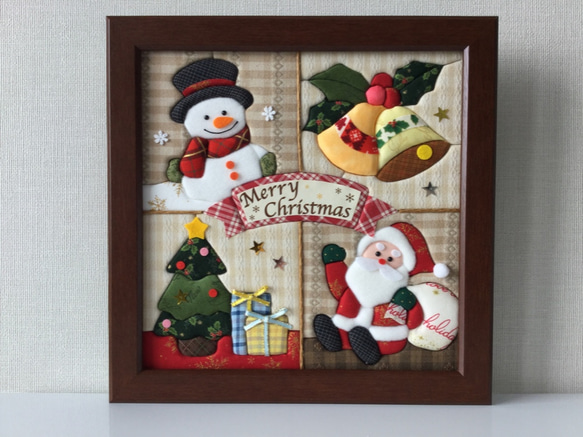 きめこみ パッチワーク】クリスマス タペストリー・壁掛け Little by
