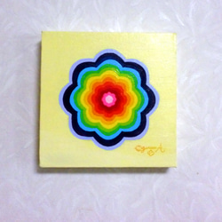 ミックスフラワー アクリルガッシュ キャンバス F12号 小楠アキコ作品