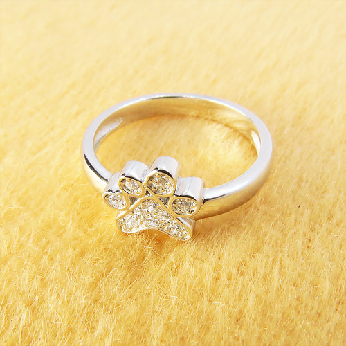 肉球モチーフのリング ピンキーリング シルバー925 キュービック