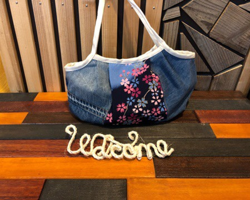 877 LaLa☆ 星柄デニムリメイクバック ハンドメイド 2点 877 LaLa☆様